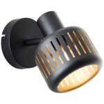 Brilliant Tyas Luce Da Parete Aluminium Metallo Nero Oro | Adatto per 1x E14
