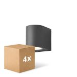 Confezione Multipack 4x D'Lite Luce Da Parete Vossem Aluminium Nero| IP54 - Adatto Per 1x GU10