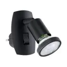 Eglo Luce Da Parete Parrini Lamp con Presa Nero 4.5W 345lm - 830 Luce Calda -  | IP20 - Incl. 1x GU10